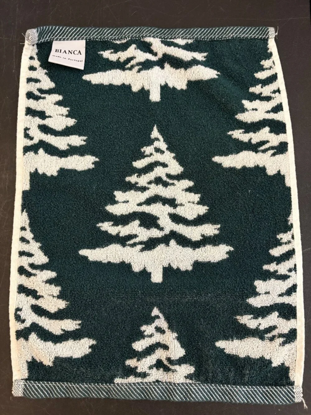 BIANCA HOLIDAY Christmas Tree Print Towel Set 5 Piece Made In Portugal